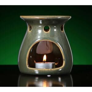 Ceramic Oil Tealight Warmer, Green